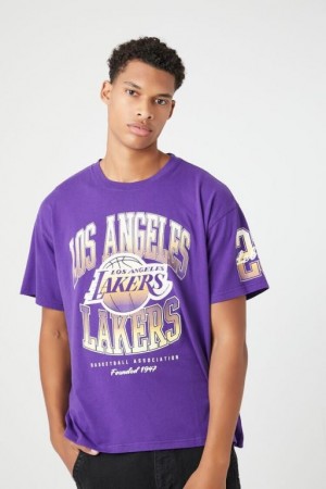 Camisa Forever 21 Los Angeles Lakers Estampados Hombre Morados Multicolor | jRdj0PsnfTi