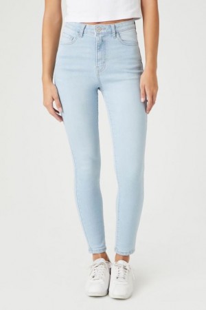 Jeans Forever 21 Corta Stretch Denim Flaco Mujer Azules Claro | 5AYzwAN0Die