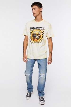 Jeans Forever 21 Distressed Directo Leg Hombre Azules | W20WLMVbKx3