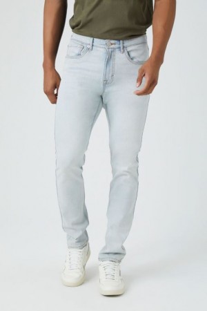 Jeans Forever 21 Stretch Denim Flaco Hombre Azules Claro | 8vIlqspni0T