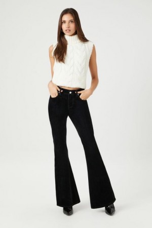 Jeans Forever 21 Stretch Denim Flare Mujer Negros | LZCRow55Hzo