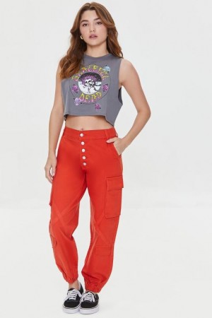 Jeans Forever 21 Twill Cargo Joggers Mujer Rojos | TUdKYSS2N0Z