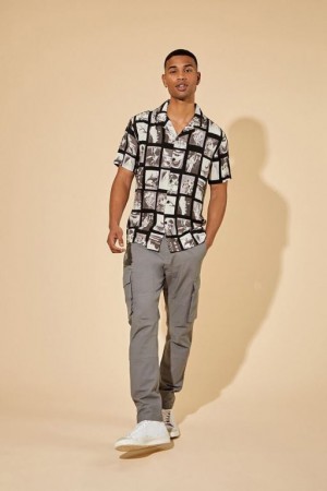 Pantalon Forever 21 Cargo Drawstring Hombre Grises | wXEMS6esH4d