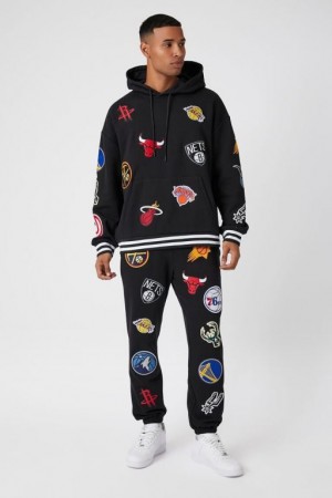 Pantalon Forever 21 Nba Logo Patch Joggers Hombre Negros Multicolor | ufa2NCA9mjw