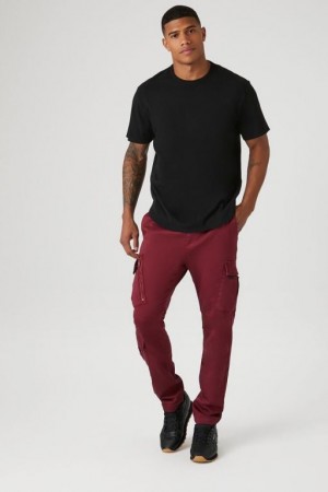 Pantalon Forever 21 Slim Fit Cargo Drawstring Joggers Hombre Rojos | TGzfwz9rsYK