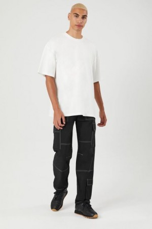 Pantalon Forever 21 Slim Fit Drawstring Hombre Negros | arjWDdK6eL5