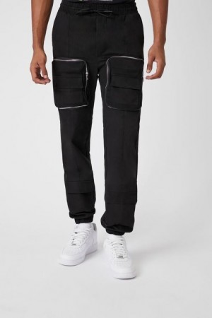 Pantalon Forever 21 Twill D Pocket Cargo Joggers Hombre Negros | tcfAMFUFdZC