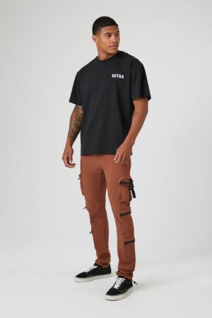 Pantalon Forever 21 Utility Cargo Joggers Hombre Marrom | CHLEKo7R49d