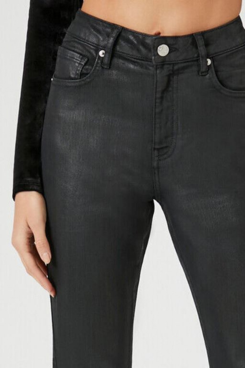 Jeans Forever 21 Stone Wash Flare Mujer Negros | XWwysrgkIiS