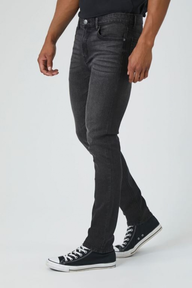 Jeans Forever 21 Stretch Denim Flaco Hombre Negros | ZcSXf6hhxIR