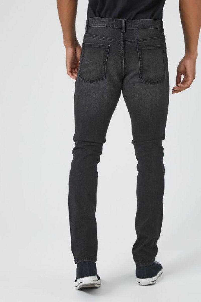 Jeans Forever 21 Stretch Denim Flaco Hombre Negros | ZcSXf6hhxIR