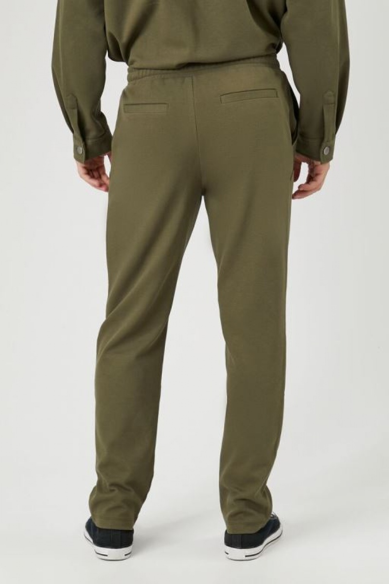 Pantalon Forever 21 Algodon Blend Slim Fit Drawstring Hombre Verde Oliva | yLooguLv2eY