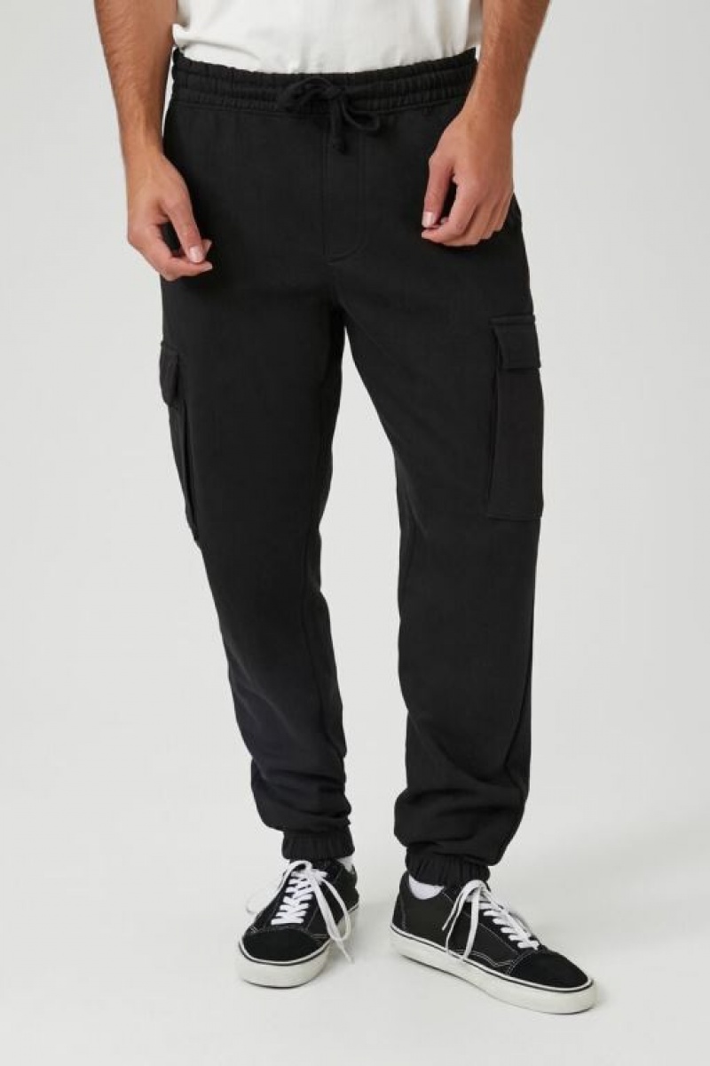 Pantalon Forever 21 Drawstring Cargo Joggers Hombre Negros | QGq0shX7YeO