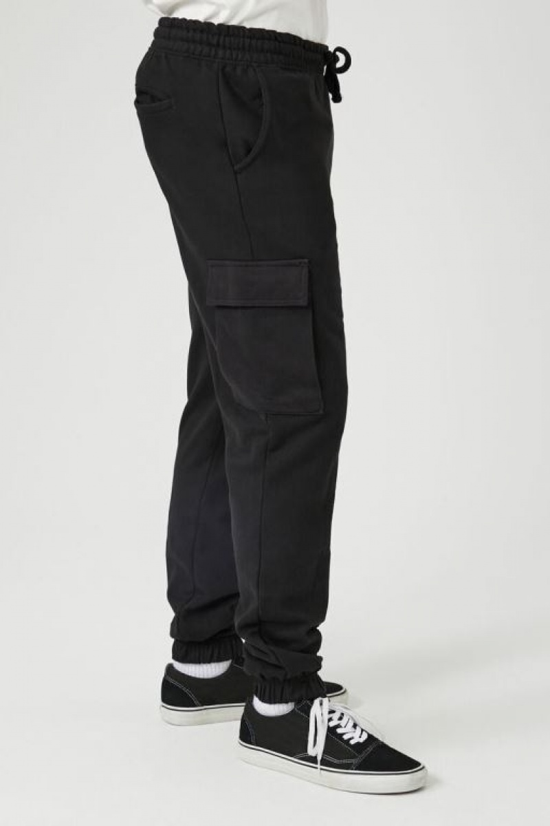 Pantalon Forever 21 Drawstring Cargo Joggers Hombre Negros | QGq0shX7YeO