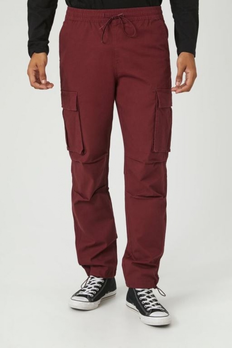 Pantalon Forever 21 Drawstring Cargo Joggers Hombre Vino | aPrX88GTeYQ