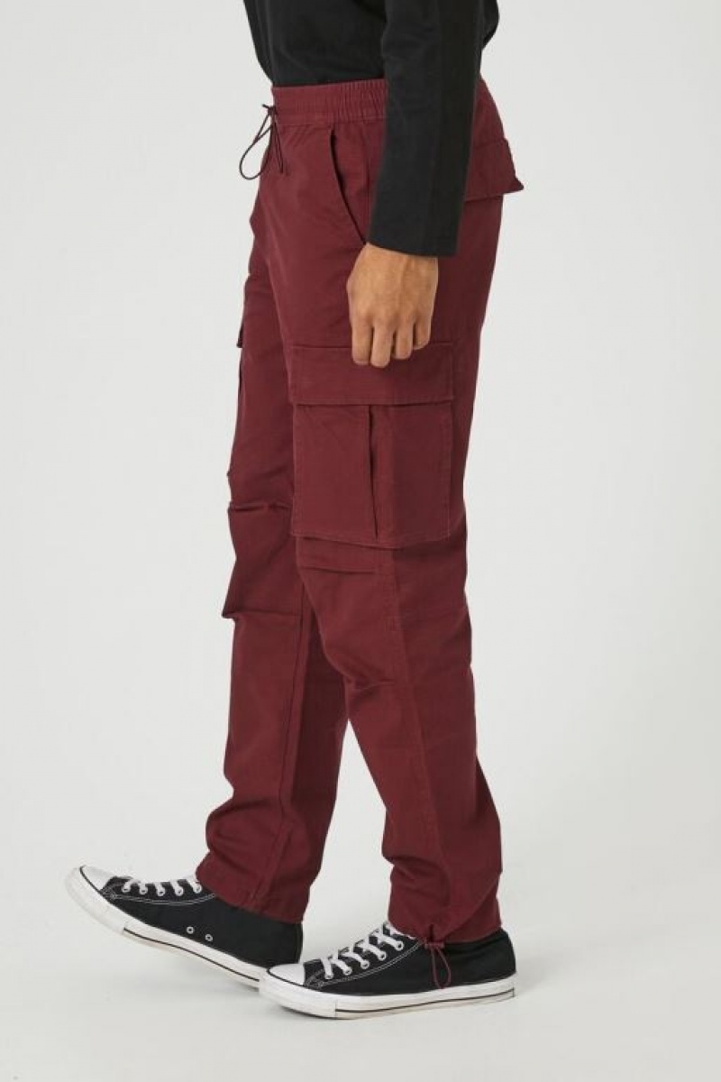 Pantalon Forever 21 Drawstring Cargo Joggers Hombre Vino | aPrX88GTeYQ