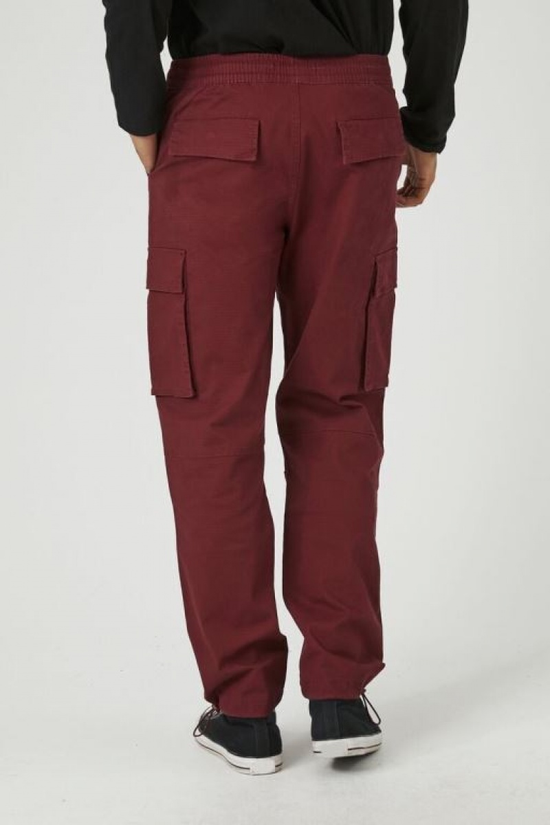 Pantalon Forever 21 Drawstring Cargo Joggers Hombre Vino | aPrX88GTeYQ