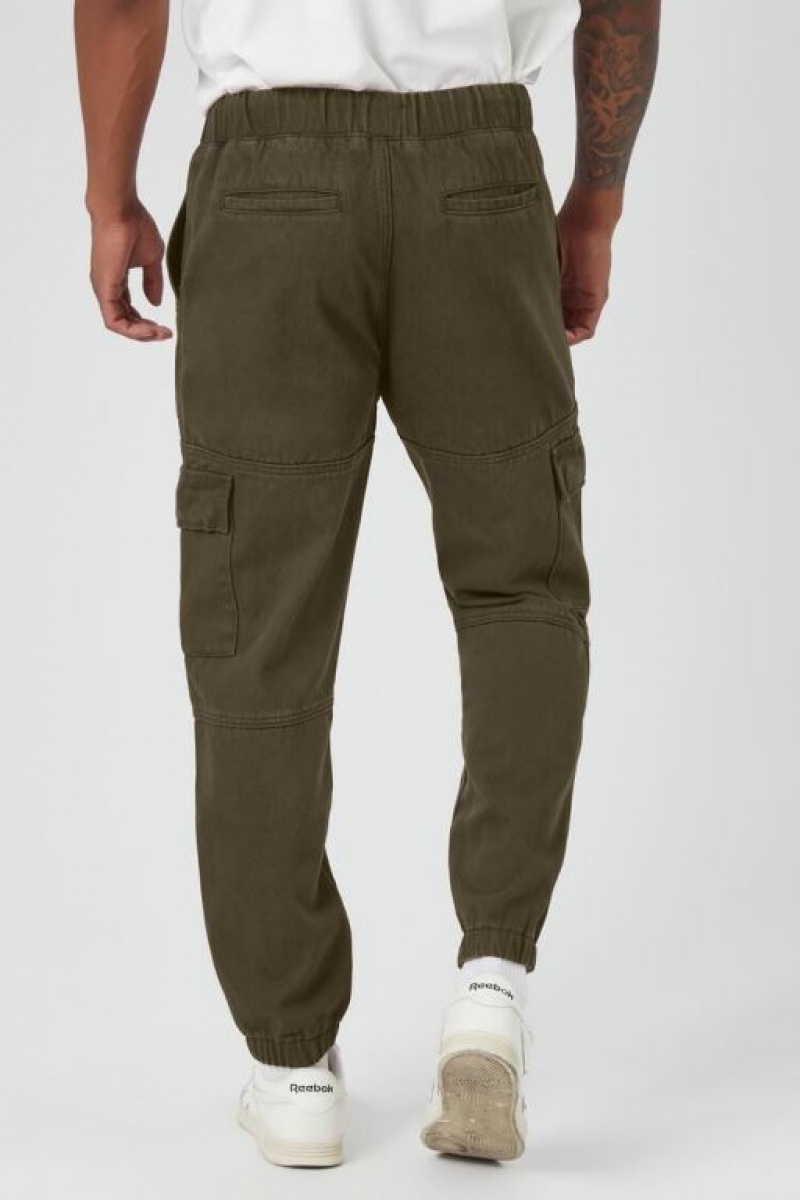 Pantalon Forever 21 Drawstring Cargo Joggers Hombre Verde Oliva | Fh5aFbxpT1n