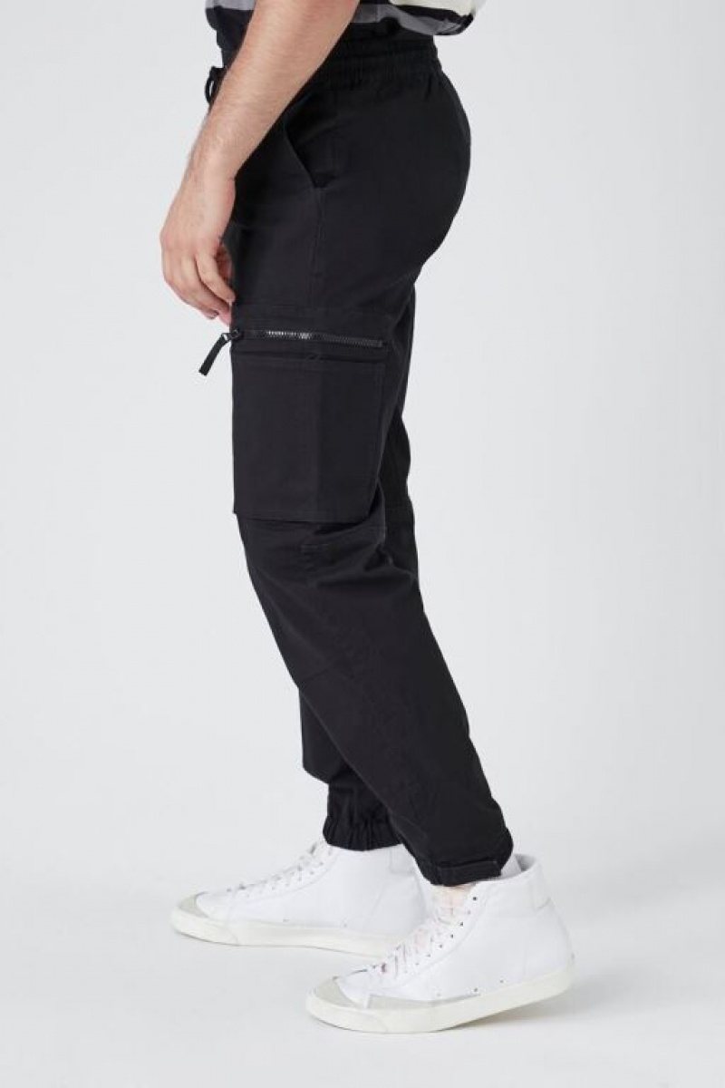 Pantalon Forever 21 Drawstring Cargo Joggers Hombre Negros | bBs5U8U1Mlk