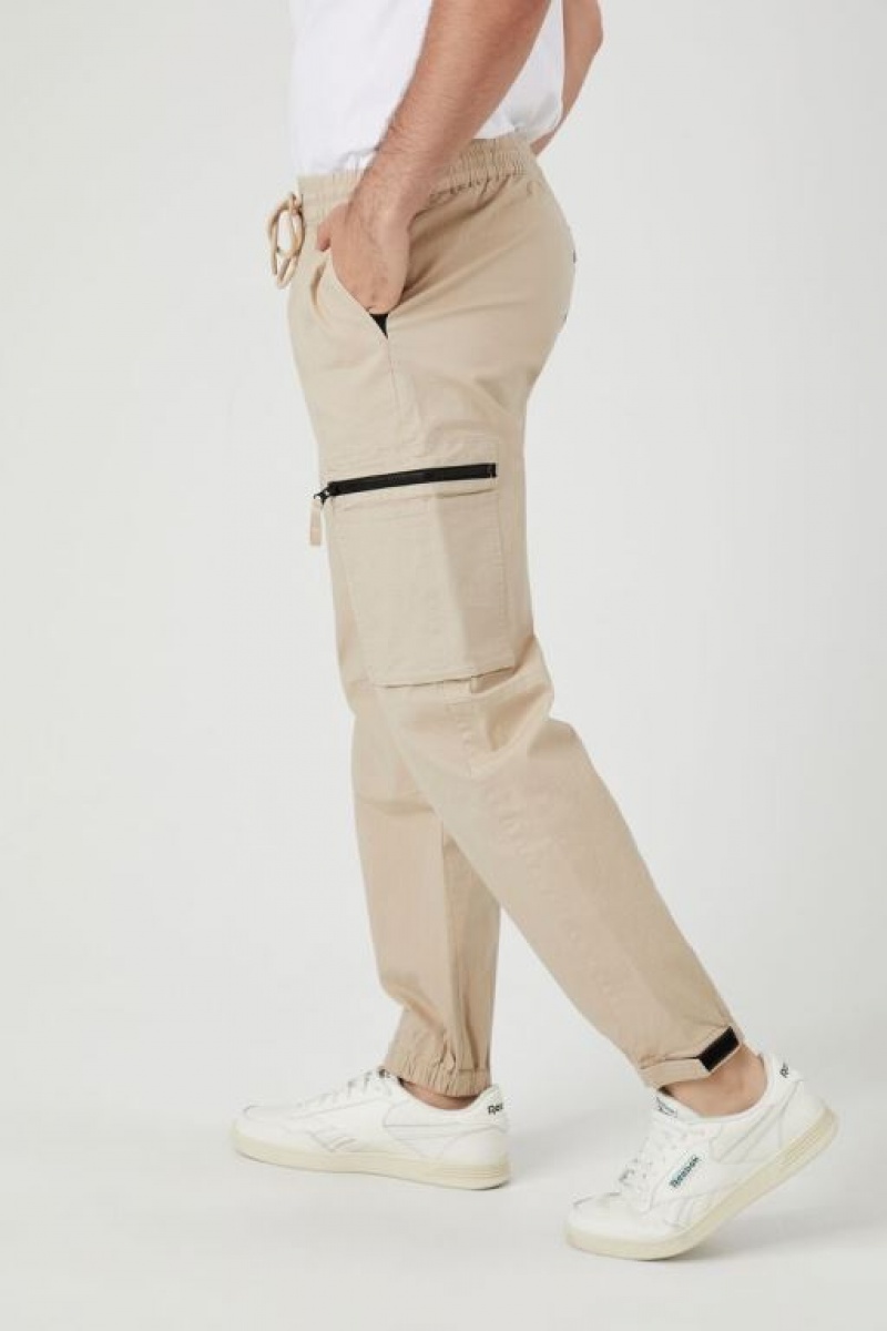 Pantalon Forever 21 Drawstring Cargo Joggers Hombre Grises Marrom | ziYJQRLPPYH