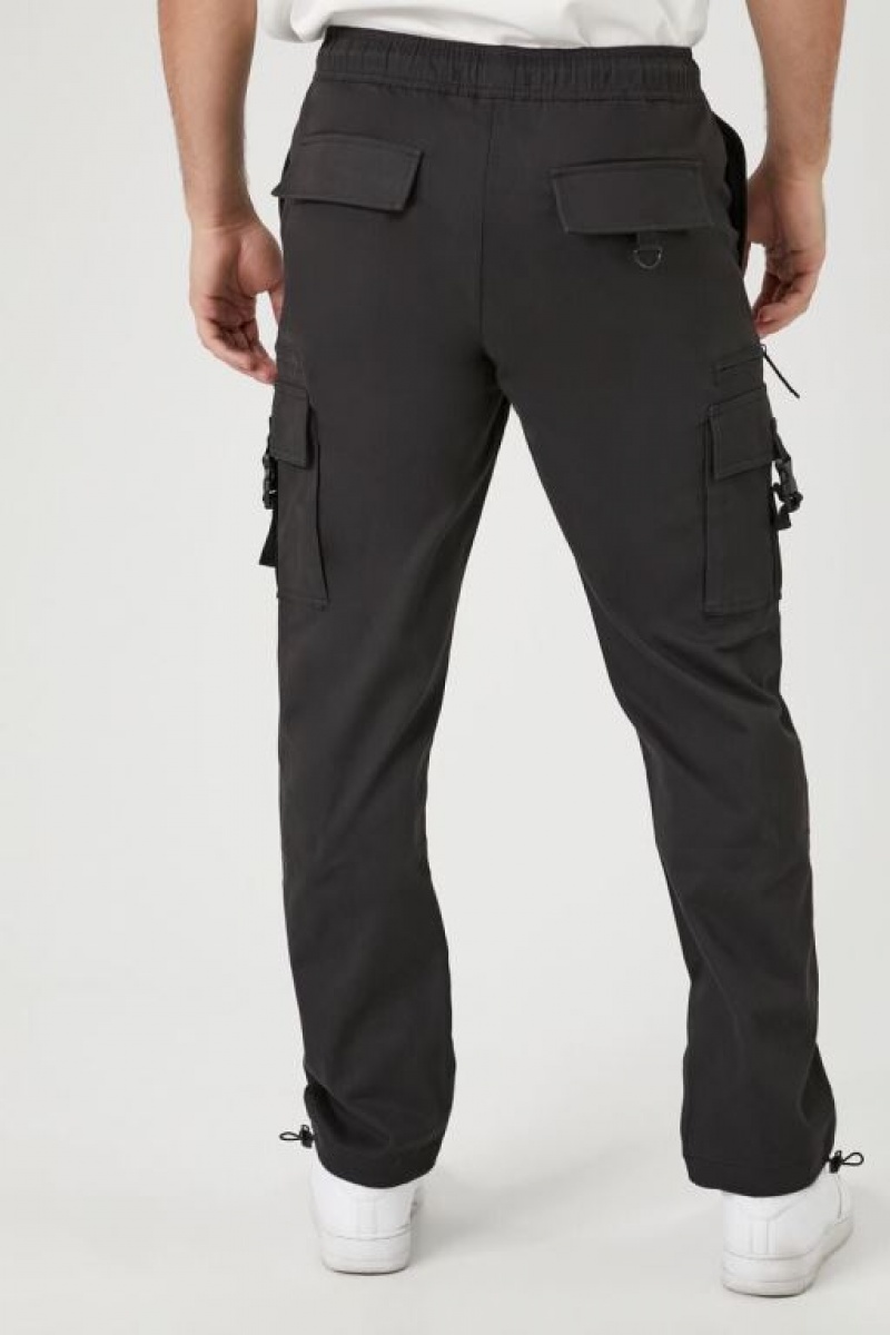 Pantalon Forever 21 Drawstring Cargo Joggers Hombre Negros | zTESKyqKt1u