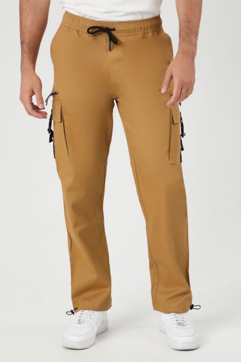 Pantalon Forever 21 Drawstring Cargo Joggers Hombre Marrom | SXSZmveuApM