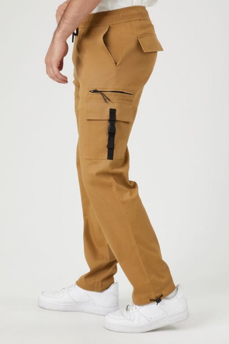 Pantalon Forever 21 Drawstring Cargo Joggers Hombre Marrom | SXSZmveuApM