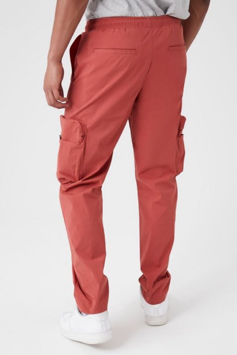 Pantalon Forever 21 Drawstring Cargo Joggers Hombre Rojos | 9BUoTFn3ARF