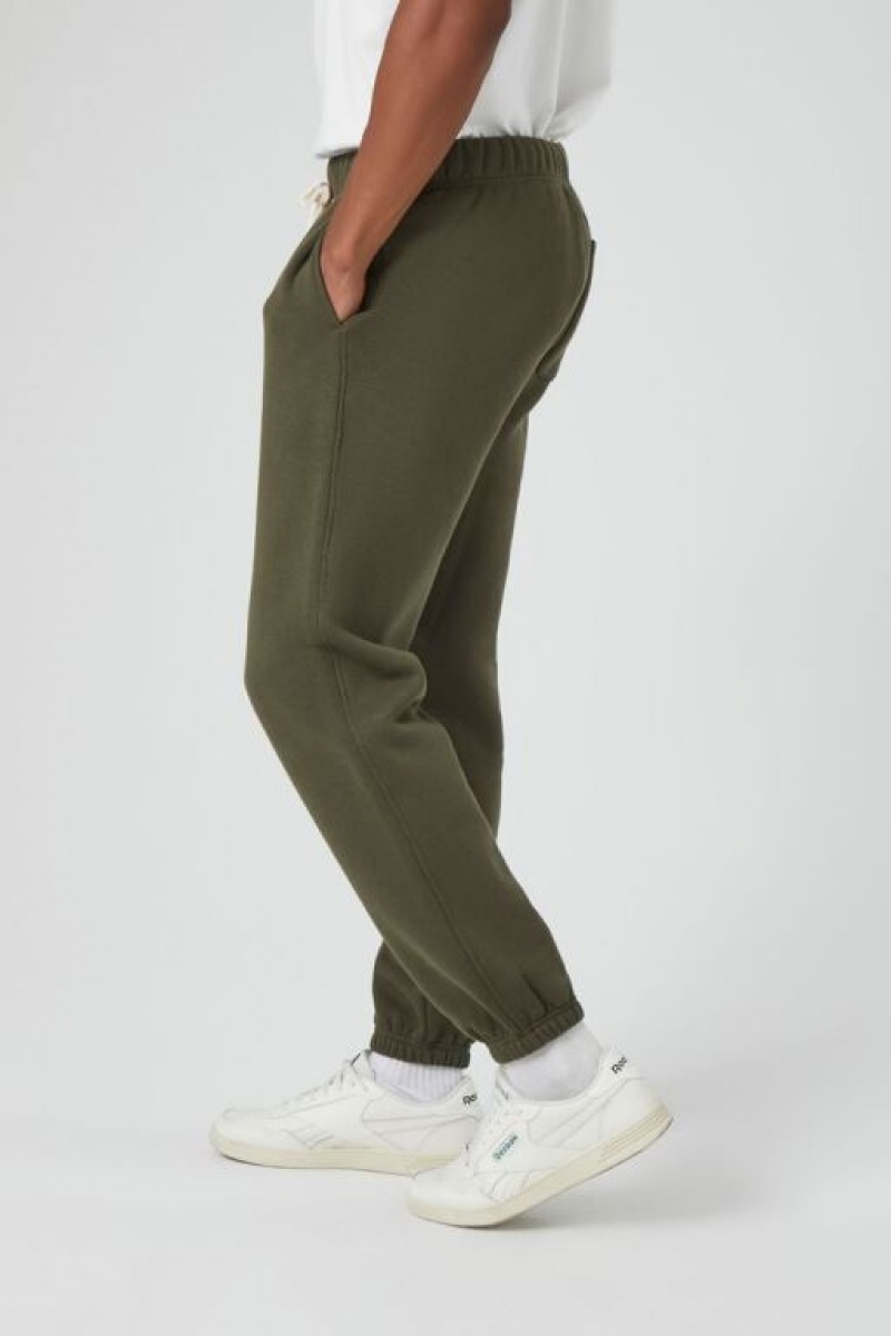 Pantalon Forever 21 Drawstring Pocket Joggers Hombre Verde Oliva | XY7xKCGkpdd