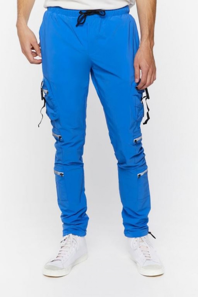 Pantalon Forever 21 Drawstring Utility Joggers Hombre Azul Rey Azules | 5vhZoPTYgLN