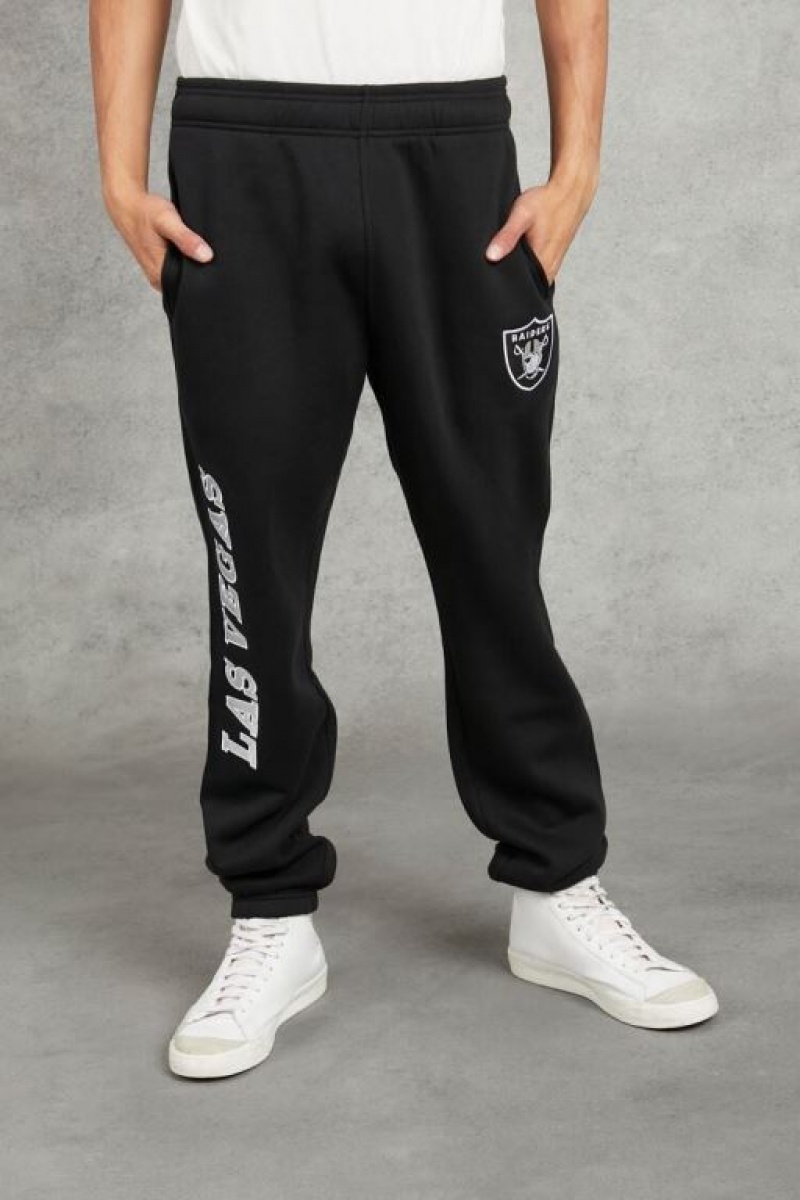 Pantalon Forever 21 Embroidered Las Vegas Raiders Joggers Hombre Negros Multicolor | VpJbVdWKPnk