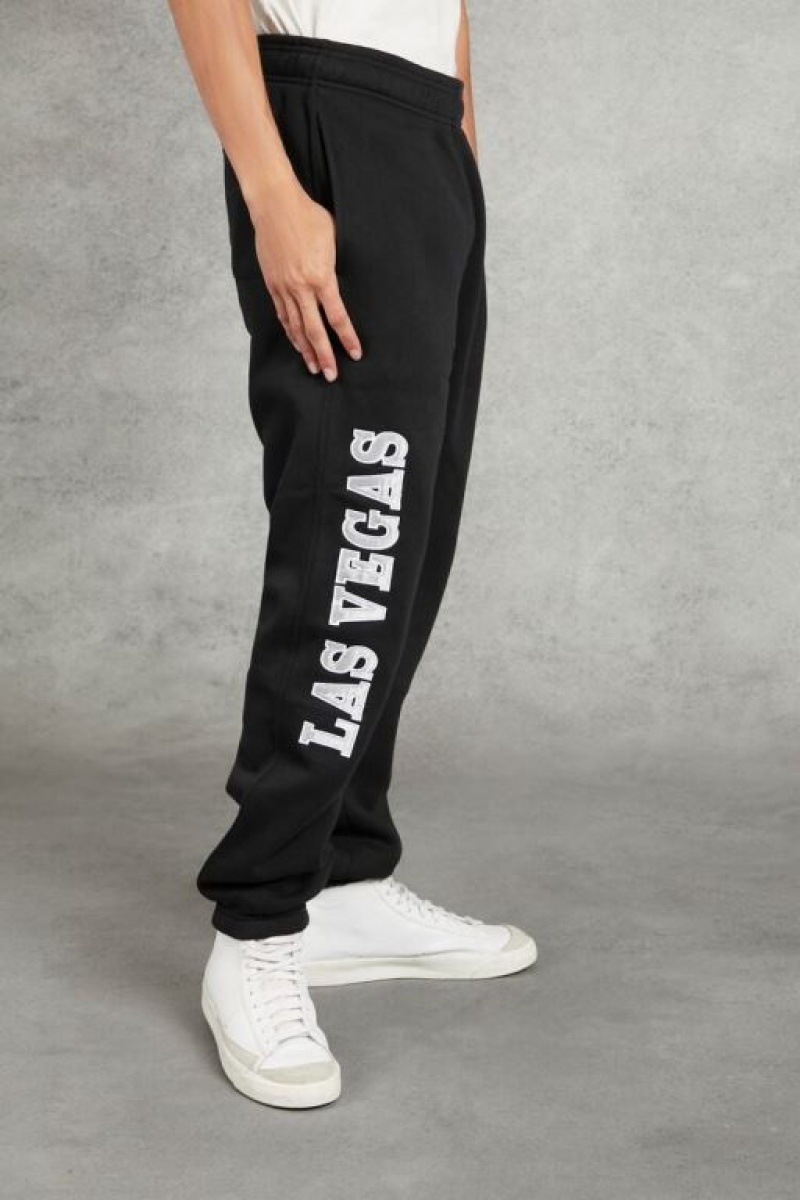 Pantalon Forever 21 Embroidered Las Vegas Raiders Joggers Hombre Negros Multicolor | VpJbVdWKPnk