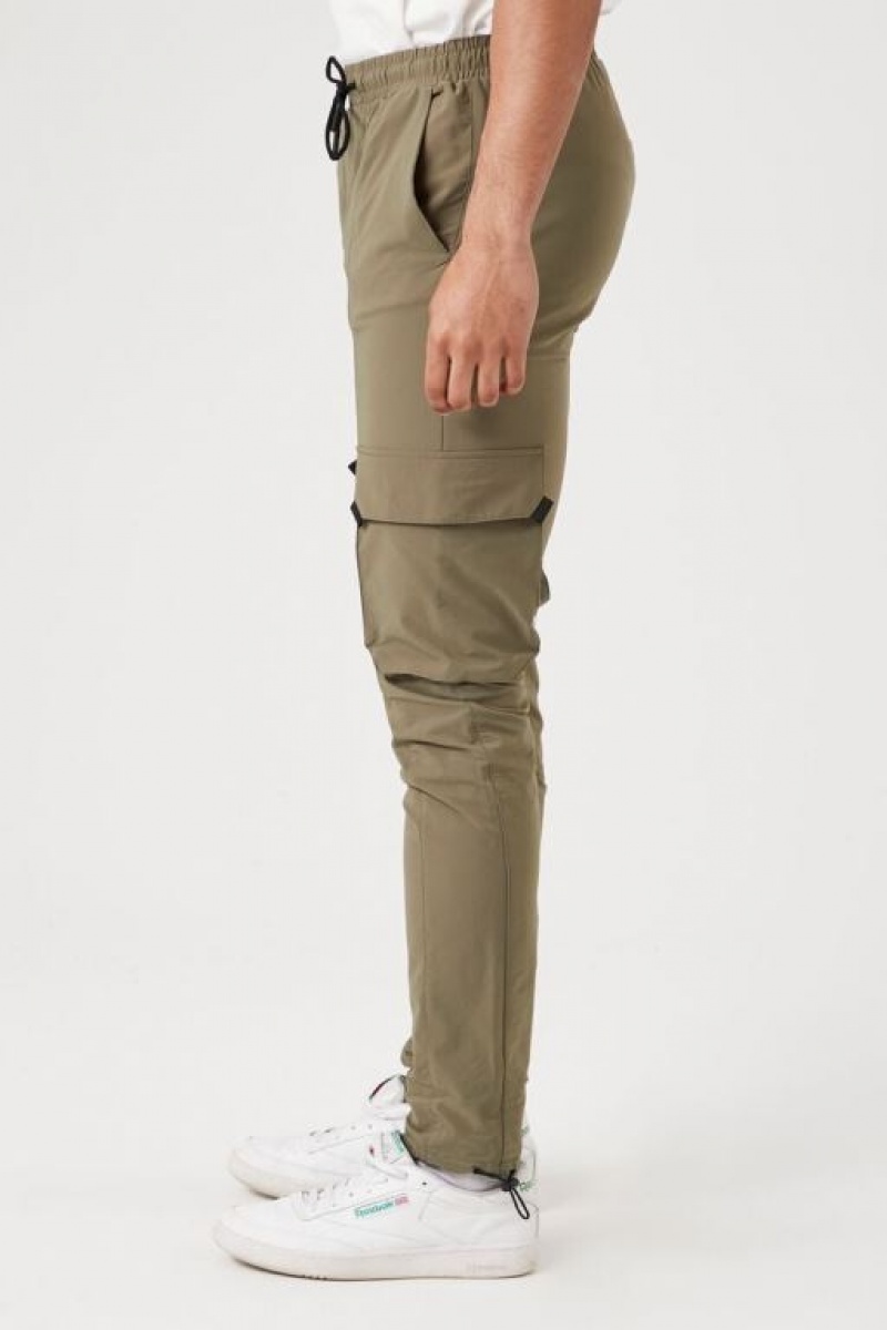 Pantalon Forever 21 Flaco Drawstring Joggers Hombre Verde Oliva | poYUs2p2QNB