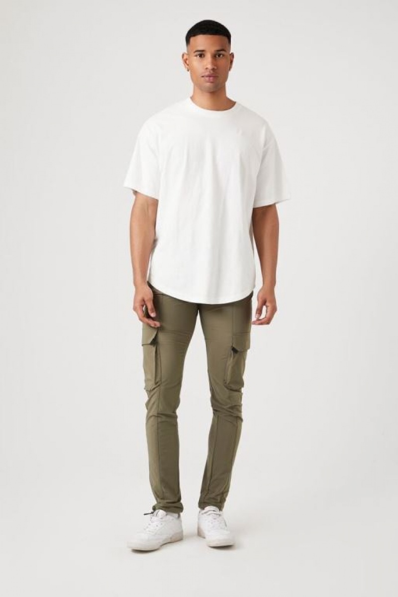 Pantalon Forever 21 Flaco Drawstring Joggers Hombre Verde Oliva | poYUs2p2QNB