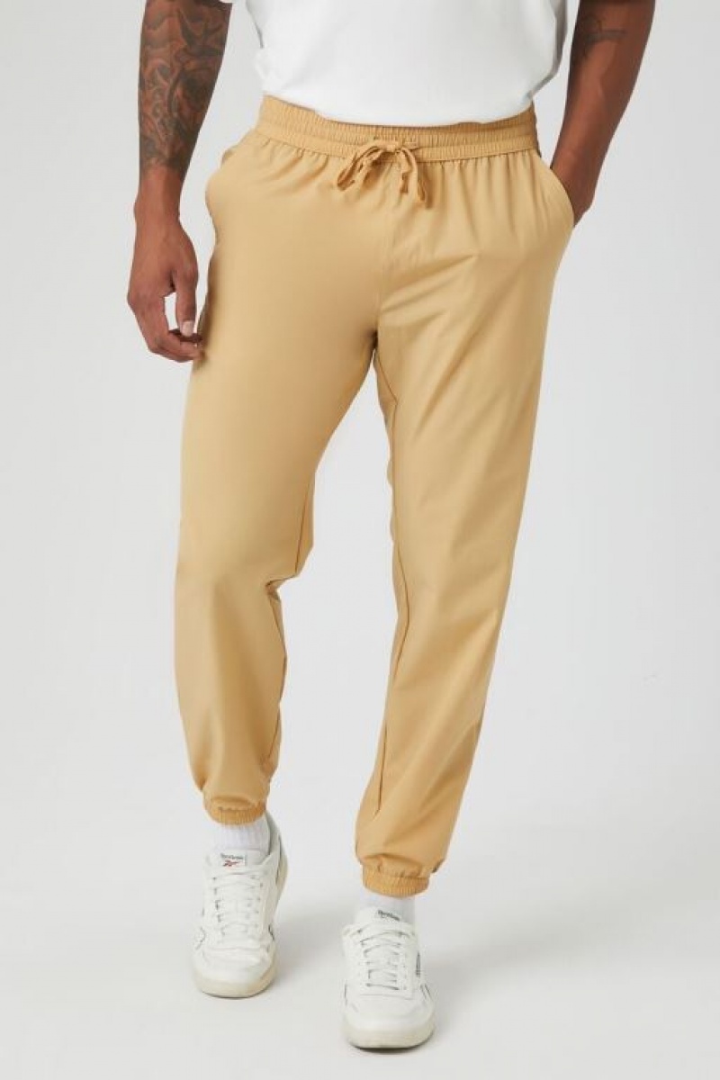 Pantalon Forever 21 Nylon Blend Drawstring Joggers Hombre Marrom | dpynGSmeEaK