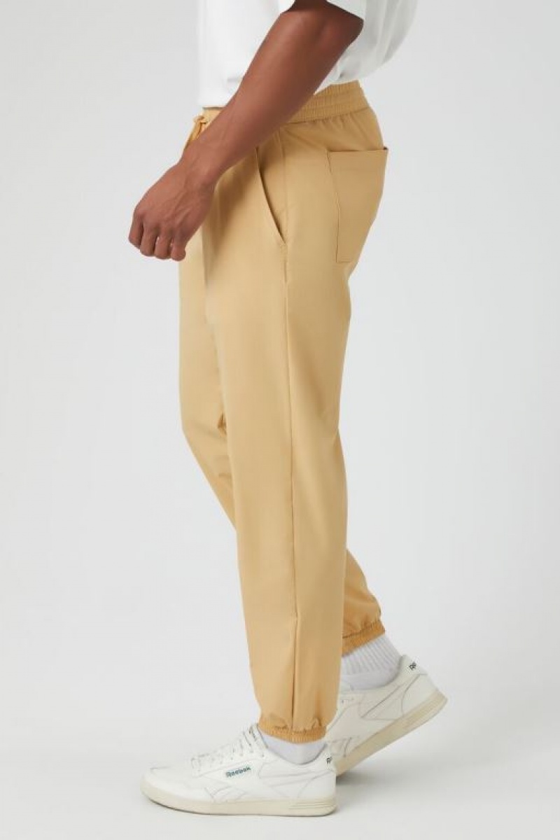 Pantalon Forever 21 Nylon Blend Drawstring Joggers Hombre Marrom | dpynGSmeEaK