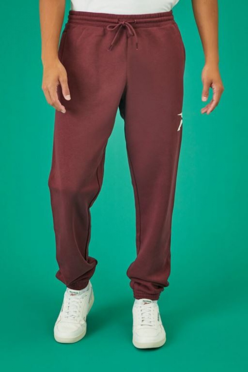 Pantalon Forever 21 Reebok Drawstring Joggers Hombre Vino Multicolor | 1o7Wfa6RzTN