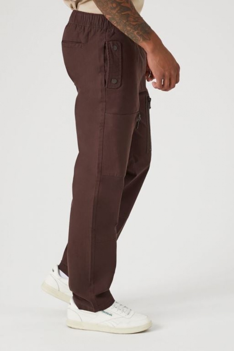 Pantalon Forever 21 Release Hebilla Slim Fit Hombre Cocoa | sCrs2hlFvCn