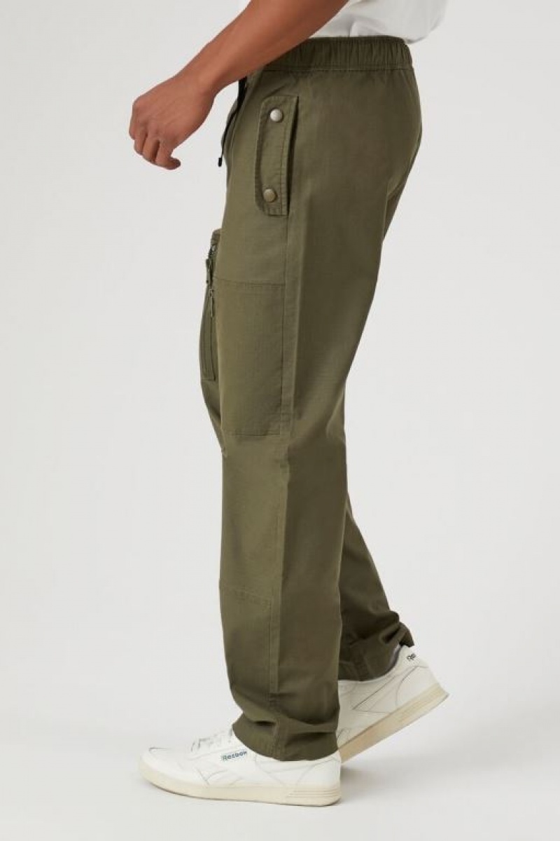 Pantalon Forever 21 Release Hebilla Slim Fit Hombre Verde Oliva | 6i28nSqhusX