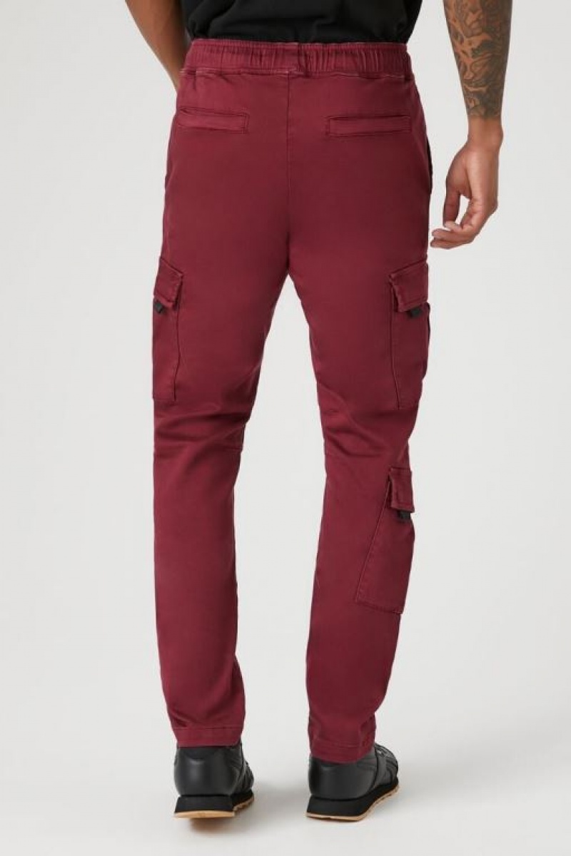 Pantalon Forever 21 Slim Fit Cargo Drawstring Joggers Hombre Rojos | TGzfwz9rsYK