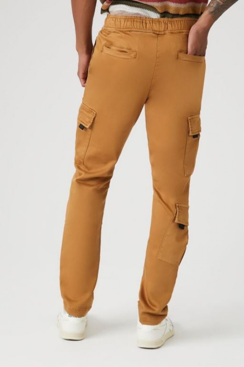 Pantalon Forever 21 Slim Fit Cargo Drawstring Joggers Hombre Marrom | Yekop0VBp42