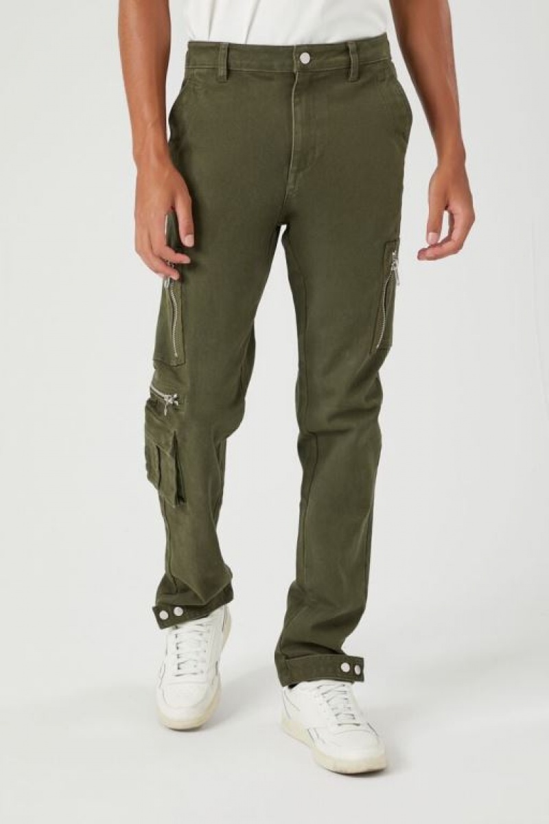 Pantalon Forever 21 Slim Fit Cargo Hombre Verde Oliva | oM9qz0z1p3z