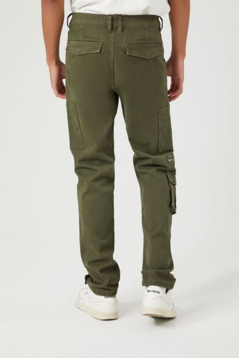 Pantalon Forever 21 Slim Fit Cargo Hombre Verde Oliva | oM9qz0z1p3z