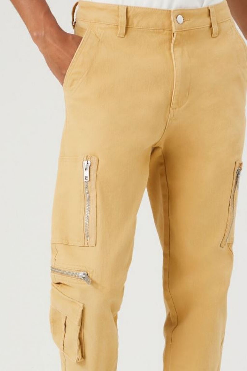 Pantalon Forever 21 Slim Fit Cargo Hombre Marrom | QmClvIvvNOo