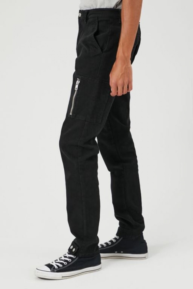 Pantalon Forever 21 Slim Fit Cargo Hombre Negros | 5As8HnK8q97