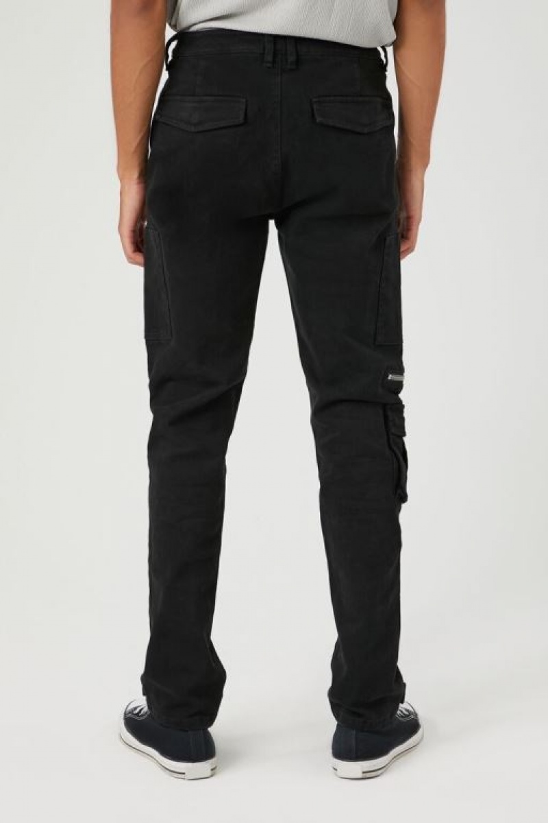 Pantalon Forever 21 Slim Fit Cargo Hombre Negros | 5As8HnK8q97