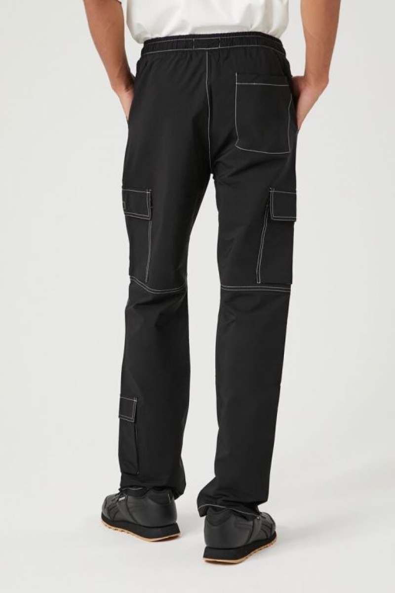 Pantalon Forever 21 Slim Fit Drawstring Hombre Negros | arjWDdK6eL5