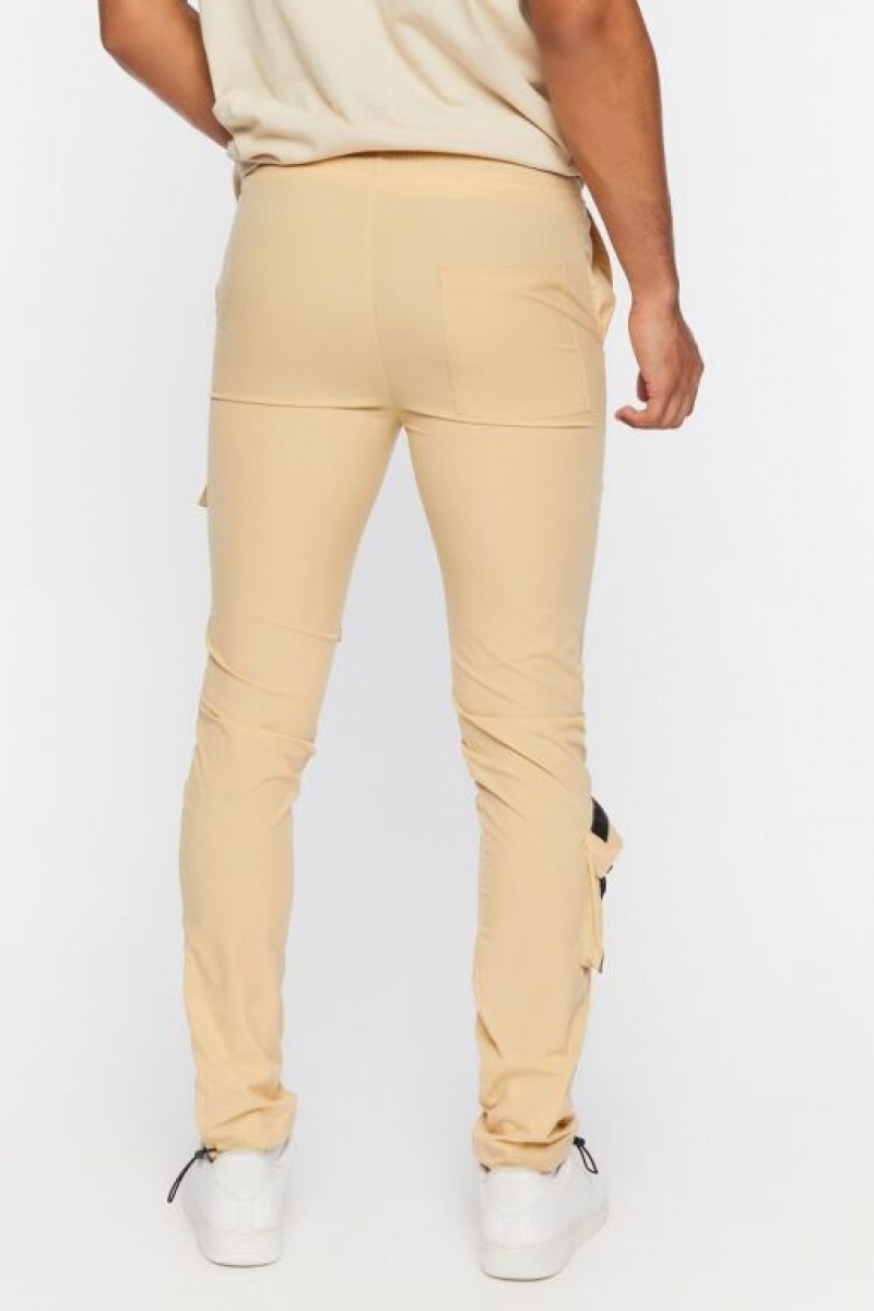 Pantalon Forever 21 Slim Fit Drawstring Utility Joggers Hombre Kaki | Q8k56L2gVzI