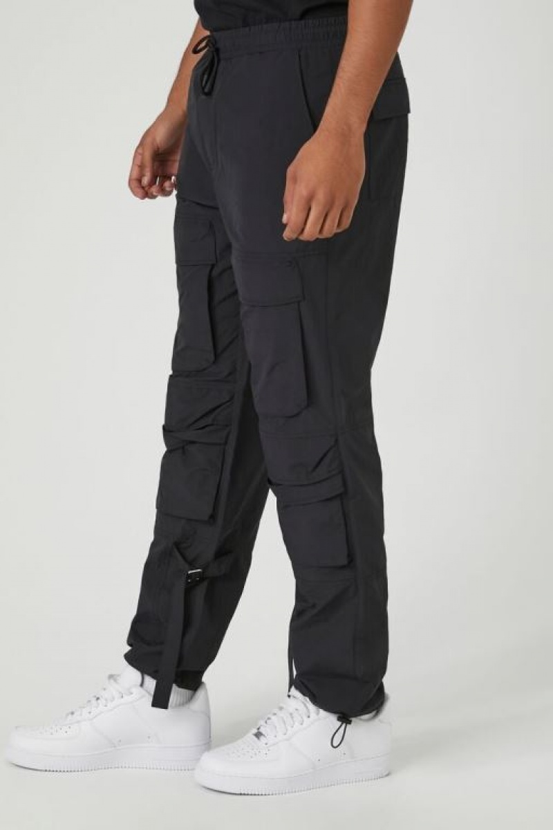 Pantalon Forever 21 Toggle Drawstring Cargo Joggers Hombre Negros | 4kPIw6SBGB6