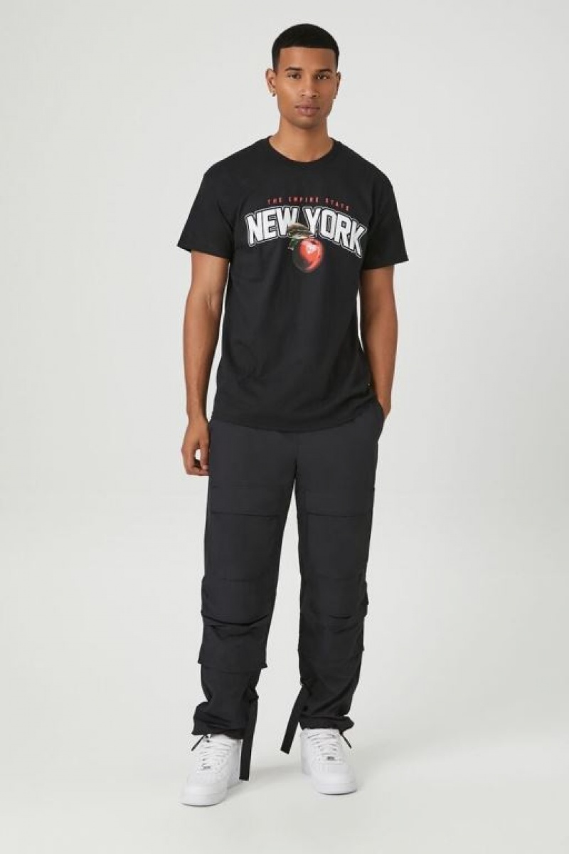 Pantalon Forever 21 Toggle Drawstring Cargo Joggers Hombre Negros | 4kPIw6SBGB6